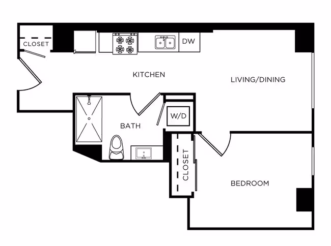1 Bed • 1 Bath 815 floor plan